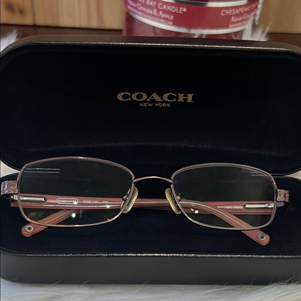 COACH Pink and Gold Metal Rim Women's EyeGlasses (1.25)